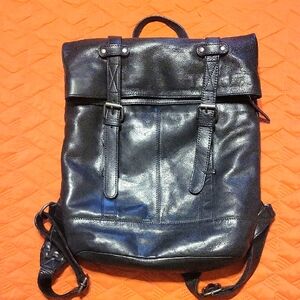 Black Leather Backpack
